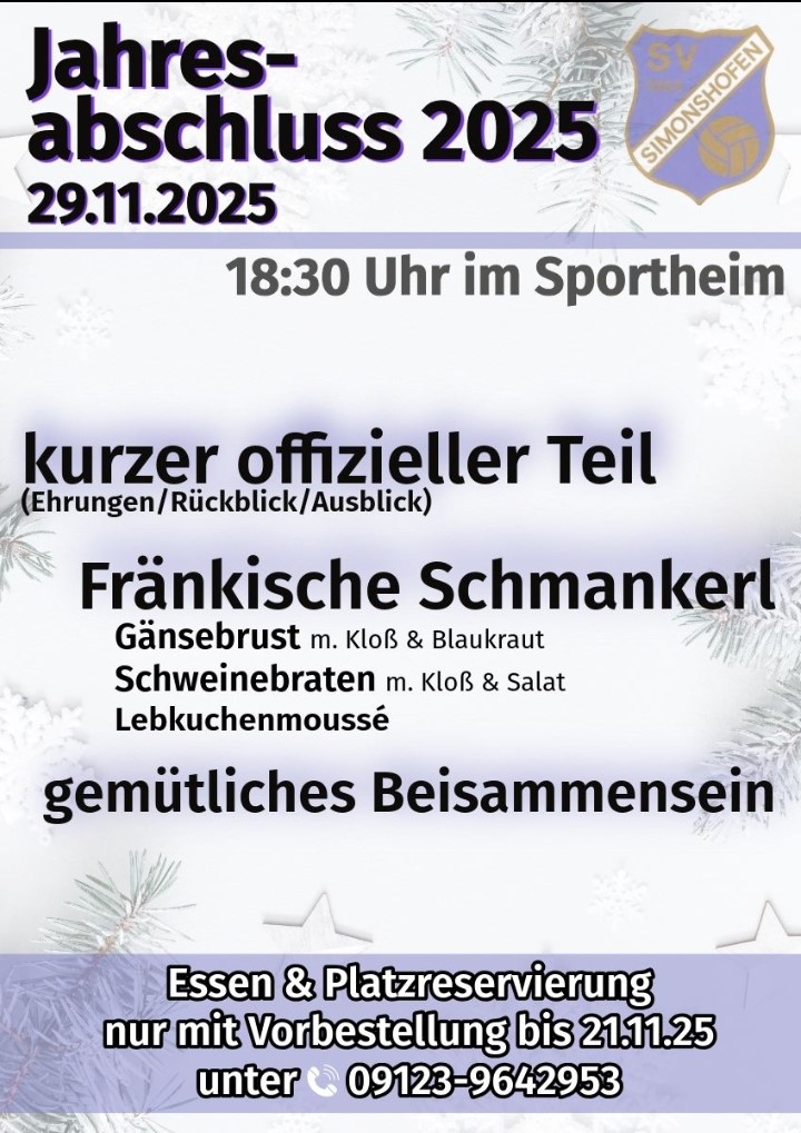 Jahresabschluss am 25. November 2025